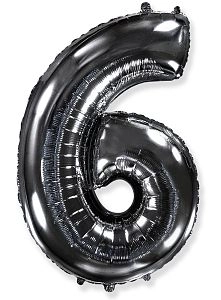 Цифра 6, Черная (102см)