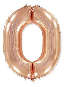 Цифра 0, Розовое золото (102см)