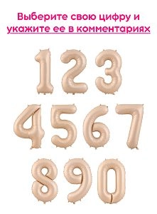 Шары цифры, Карамель 1шт (102см)
