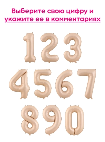 Шары цифры, Карамель 1шт (102см)