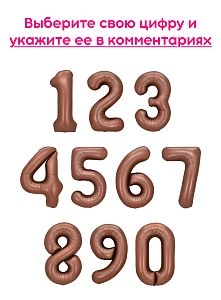Шары цифры, Шоколад 1шт (102см)