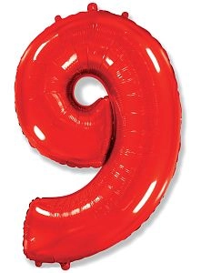 Цифра 9, Красный (102см)