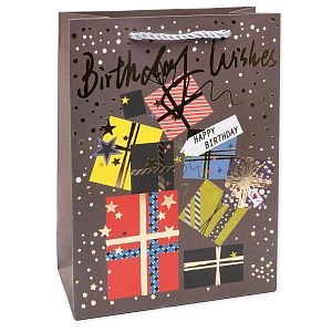Пакет подарочный «Happy Birthday» 32*26*10 см - купить с доставкой. Большой ассортимент подарочных пакетов и товаров для праздника.