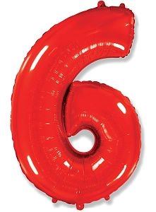 Цифра 6, Красный (102см)