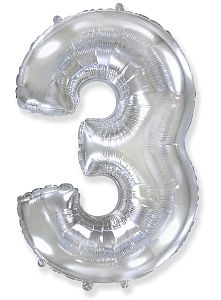 Цифра 3, Серебро (102см)