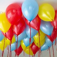 Шары под потолок «Красный, желтый и голубой»