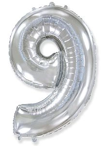 Цифра 9, Серебро (102см)