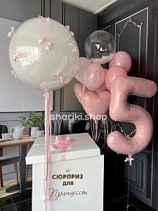 Коробка с шарами «Принцесса и бантики»