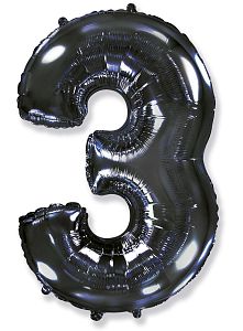 Цифра 3, Черная (102см)