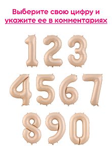 Шары цифры, Карамель 1шт (102см)