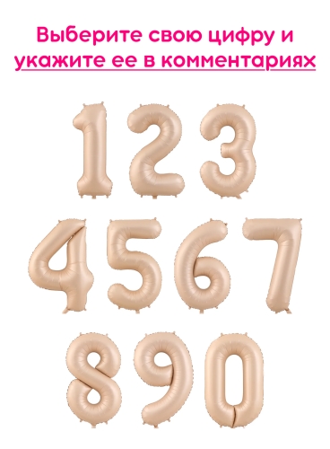 Шары цифры, Карамель 1шт (102см)