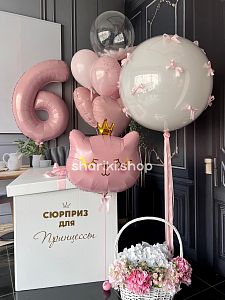 Коробка с шарами «Принцесса и котенок»