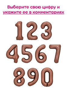 Шары цифры, Шоколад 1шт (102см)