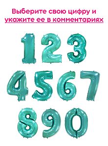 Шары цифры, Тиффани 1шт (102см)