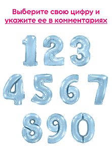 Шары цифры, Голубой макарунс 1шт (102см)