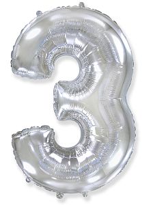 Цифра 3, Серебро (102см)